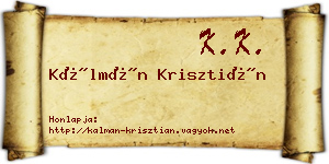 Kálmán Krisztián névjegykártya